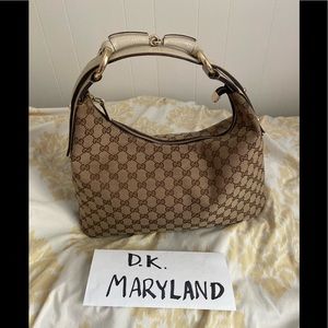 Gucci Horsebit Hobo Canvas 100% Authentic.